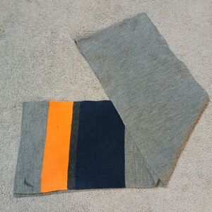 Nautica Gray, Orange, and Blue Knit Scarf